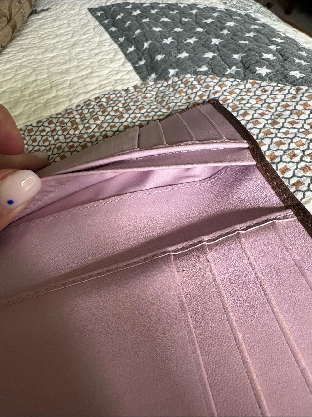 Y2K Coach wallet- Brown and pink